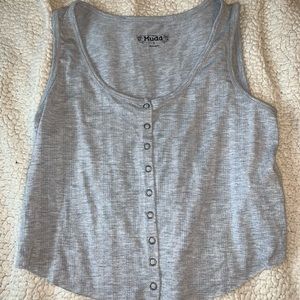 Grey cropped tank top